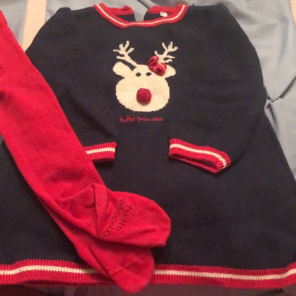 Tutto Piccolo reindeer sweater dress 18 months - Picture 2 of 5